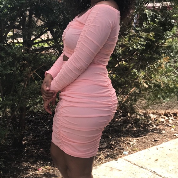 Pink Ruched Skirt Set - Picture 2 of 2